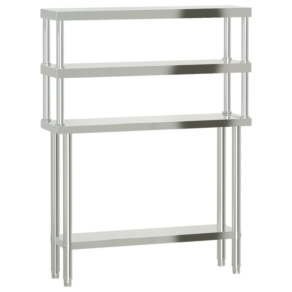 Küchen-Arbeitstisch Mit Aufsatzboard 110X30X150 Cm Edelstahl