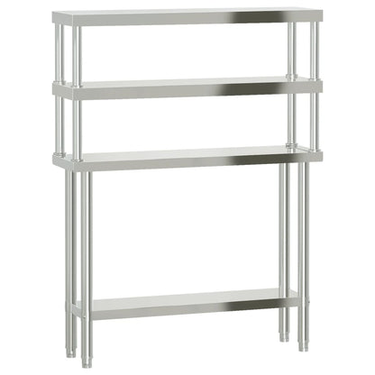 Küchen-Arbeitstisch Mit Aufsatzboard 110X30X150 Cm Edelstahl