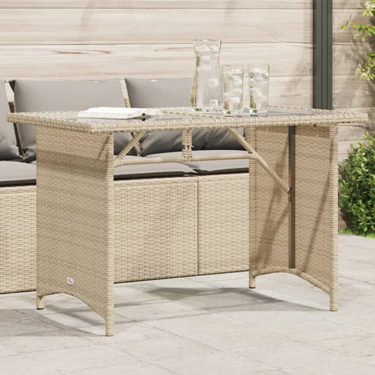 Gartentisch Mit Platte 110X68X70 Cm Poly Rattan