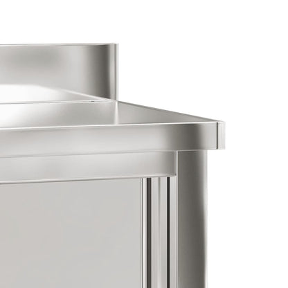 Küchen-Arbeitstisch Mit Schiebetüren Edelstahl