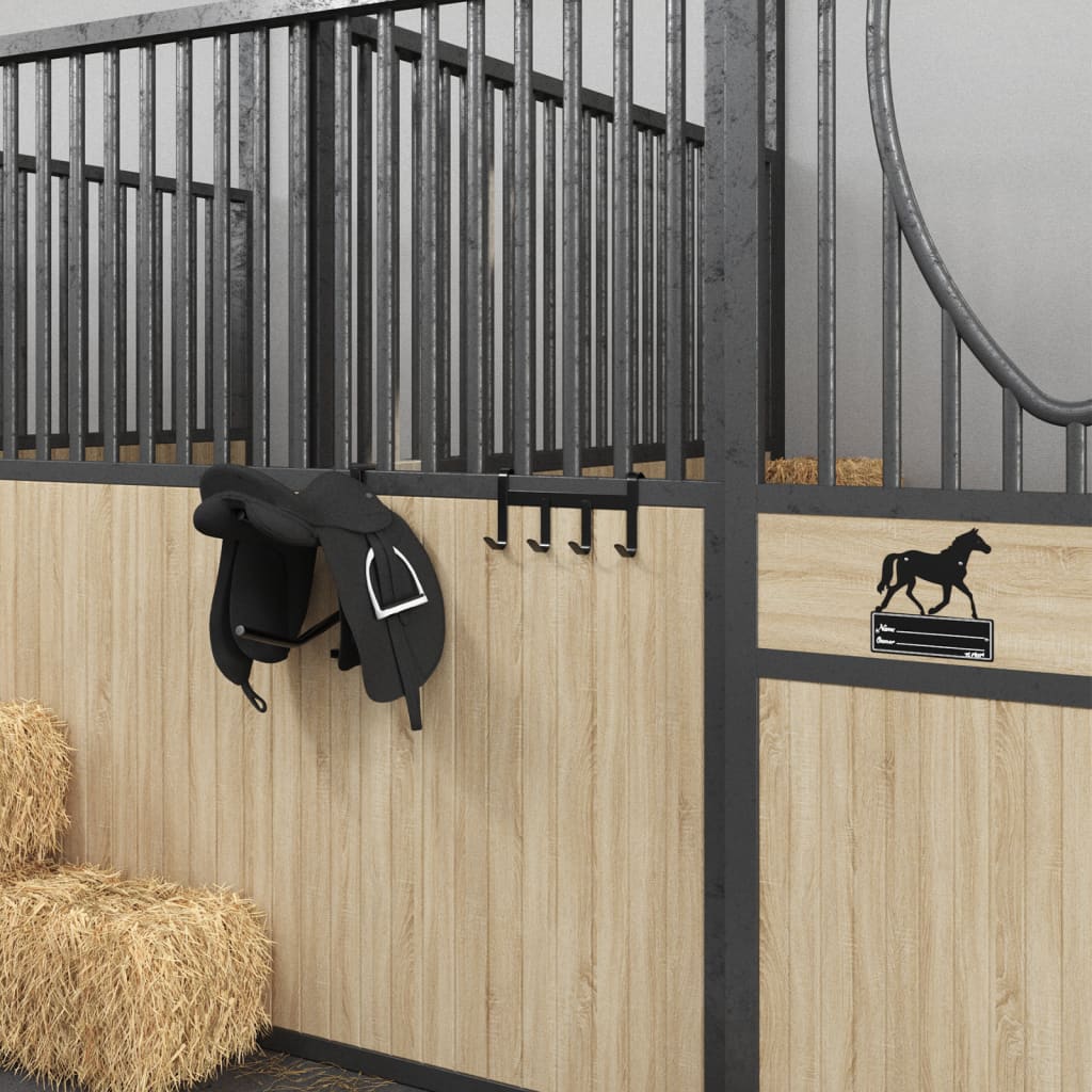 Trensenhalter Mit 4 Haken Schwarz Stahl