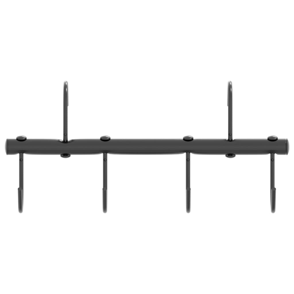 Trensenhalter Mit 6 Drehhaken Schwarz Stahl