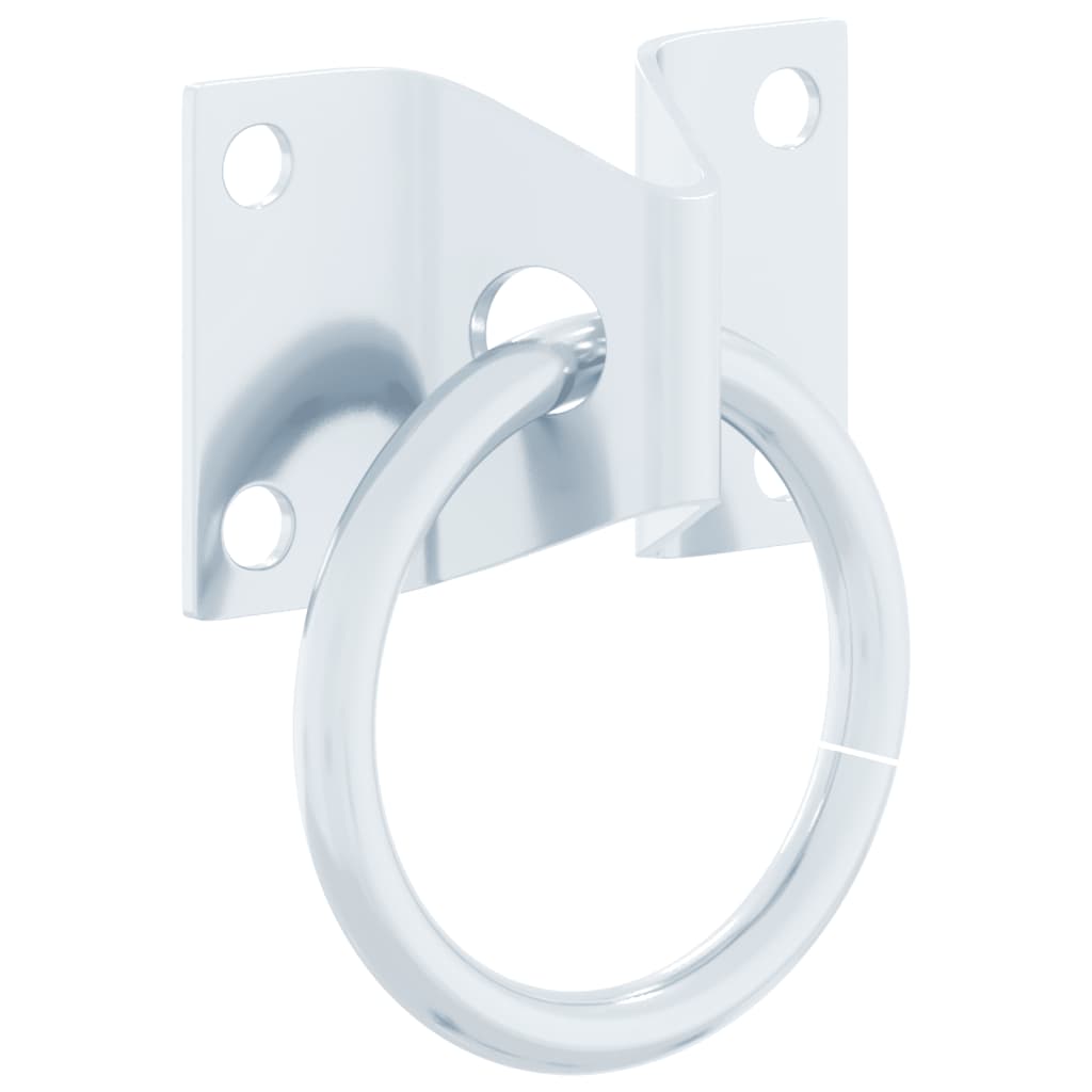 Anbinderinge Mit Platten 3 Stk. Silbern Stahl