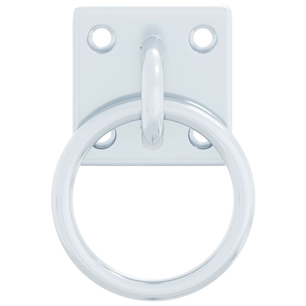 Anbinderinge Mit Platten 3 Stk. Silbern Stahl