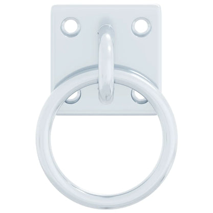 Anbinderinge Mit Platten 3 Stk. Silbern Stahl