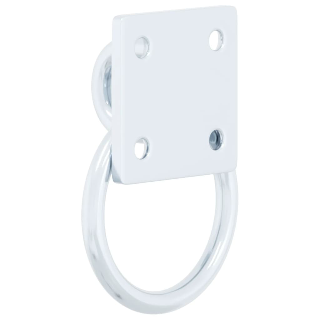 Anbinderinge Mit Platten 3 Stk. Silbern Stahl