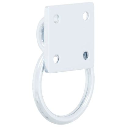 Anbinderinge Mit Platten 3 Stk. Silbern Stahl