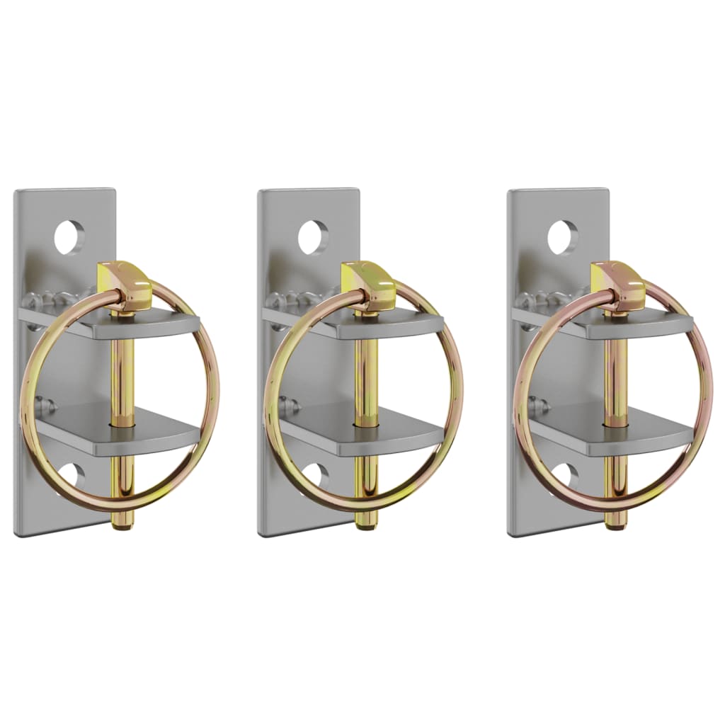 Eimerhaken 3 Stk. Wandmontage Silbern Und Braun Stahl