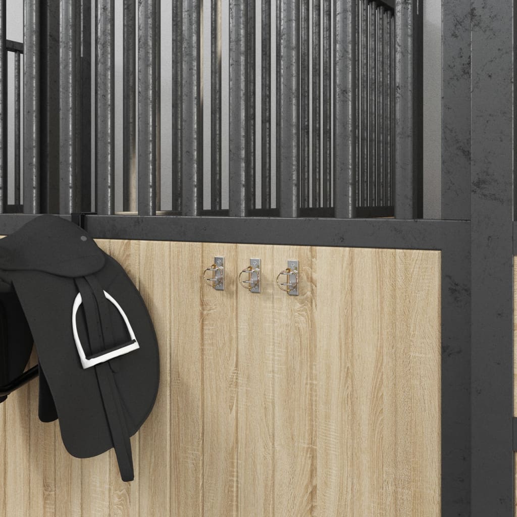 Eimerhaken 3 Stk. Wandmontage Silbern Und Braun Stahl