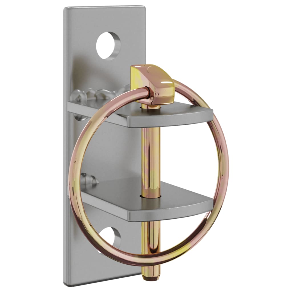 Eimerhaken 3 Stk. Wandmontage Silbern Und Braun Stahl