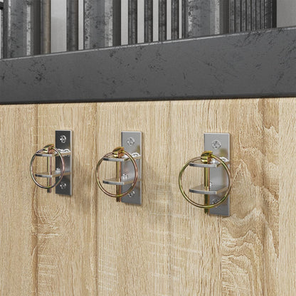 Eimerhaken 3 Stk. Wandmontage Silbern Und Braun Stahl