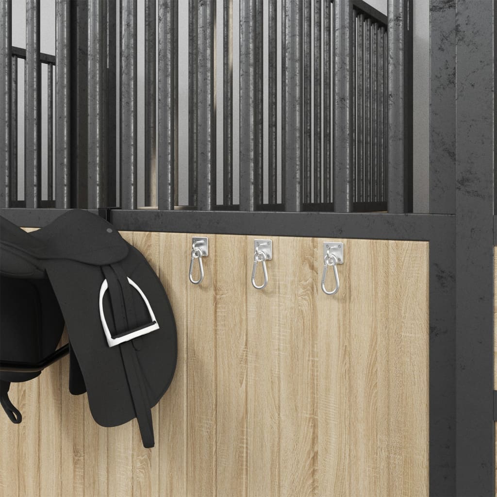 Augplatten Mit Karabinern 3 Stk. 360° Drehbar Silbern Stahl