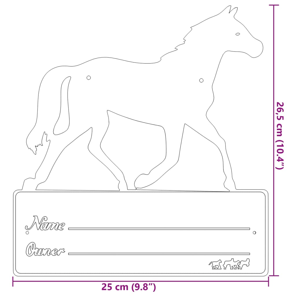 Namensschild Für Pferdebox Schwarz Stahl