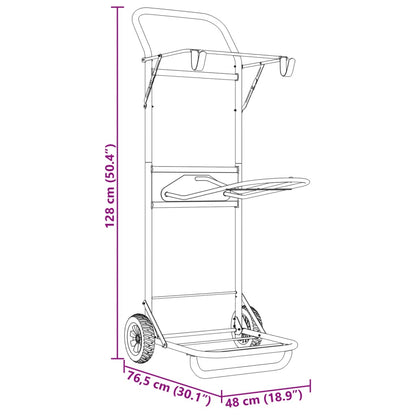 Sattelwagen Klappbar Schwarz Stahl