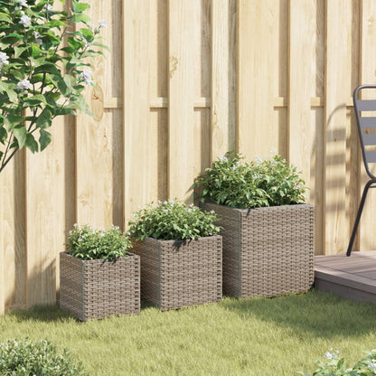 Pflanzkübel 3 Stk. Poly Rattan
