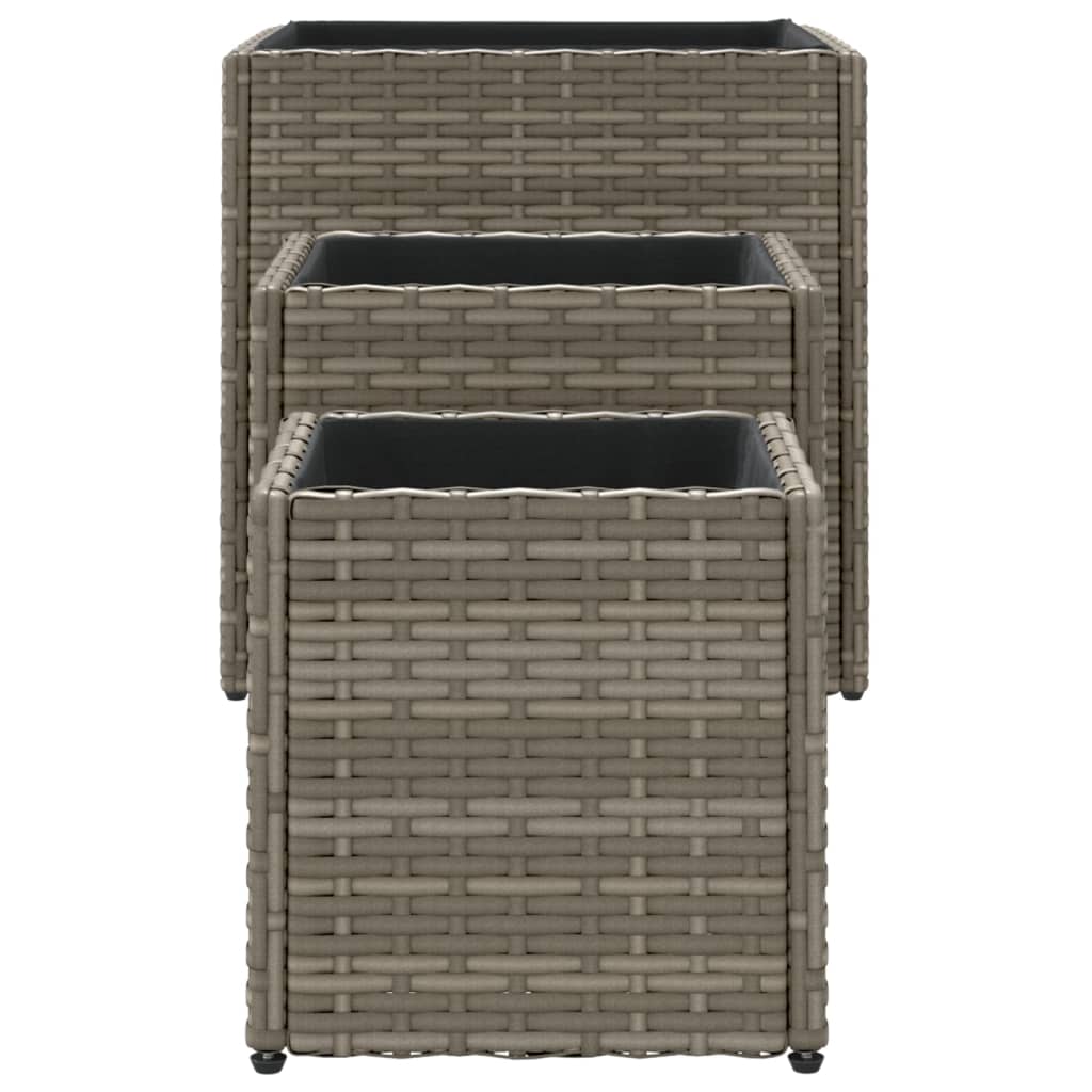 Pflanzkübel 3 Stk. Poly Rattan