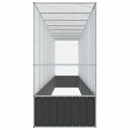 Voliere Mit Erweiterung Silbern 834,5X107X212 Cm Stahl