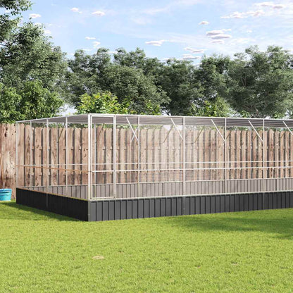 Voliere Mit Erweiterung Silbern 834,5X107X212 Cm Stahl