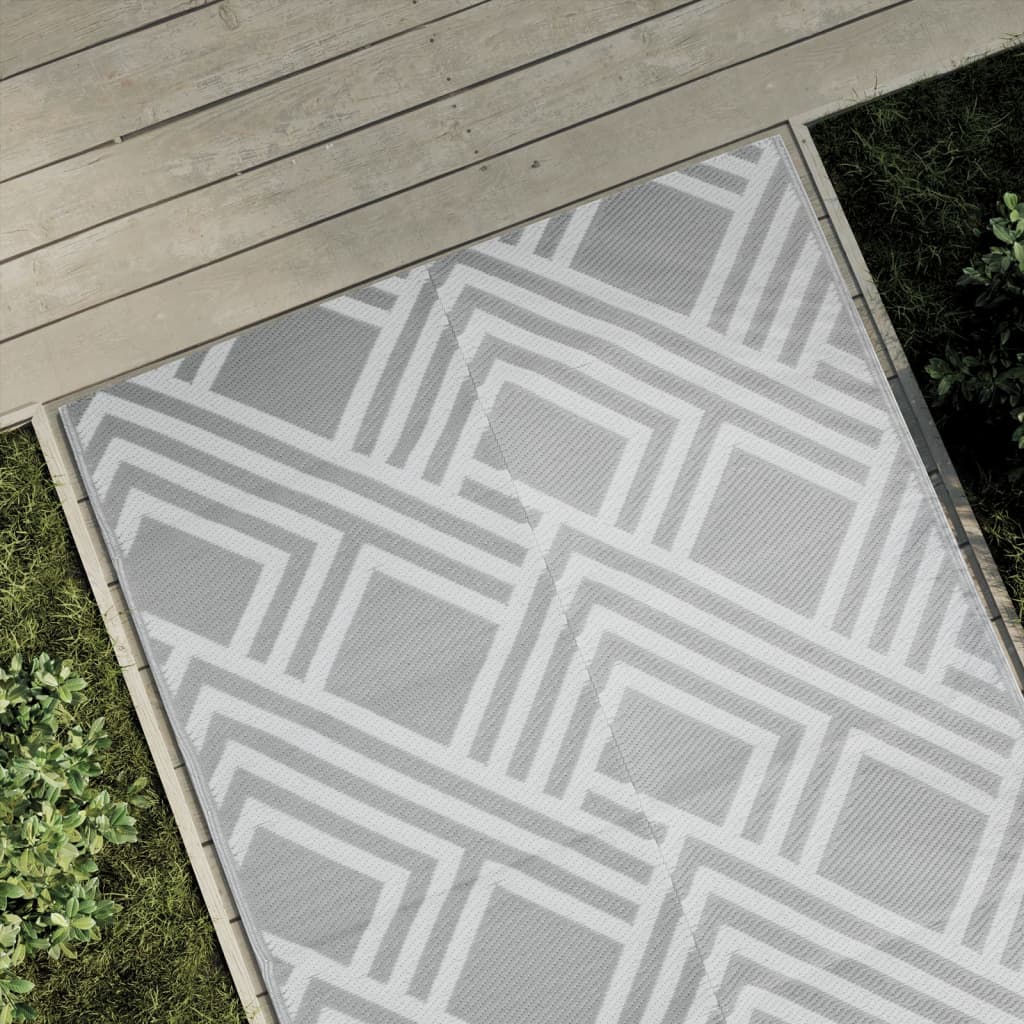 Outdoor-Teppich Arakil Grau Ø120 Cm Pp Streifen Grau