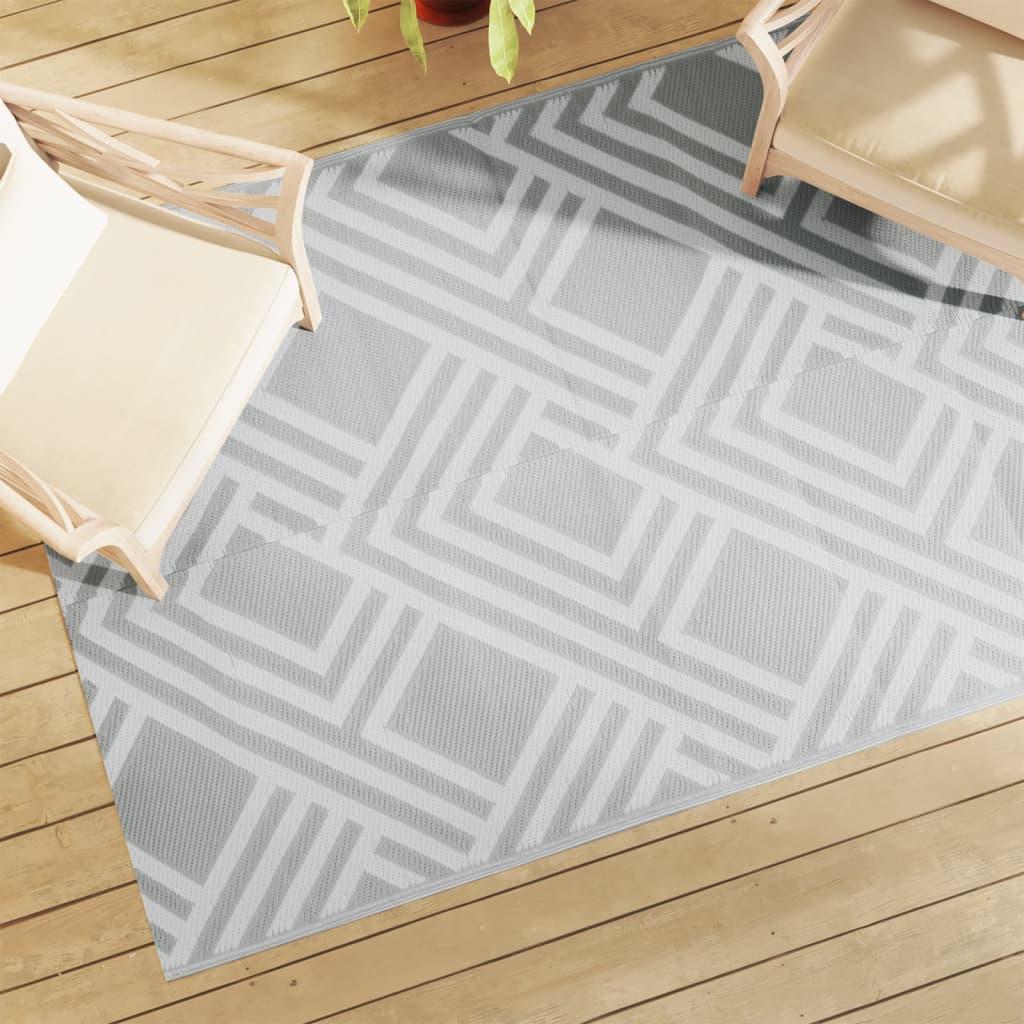 Outdoor-Teppich Arakil Grau Ø120 Cm Pp Streifen Grau