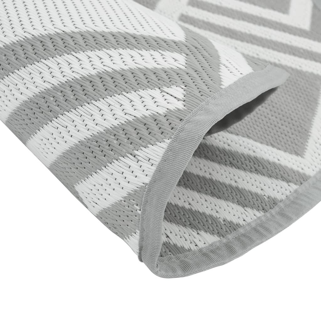 Outdoor-Teppich Arakil Grau Ø120 Cm Pp Streifen Grau