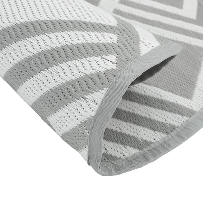 Outdoor-Teppich Arakil Grau Ø120 Cm Pp Streifen Grau