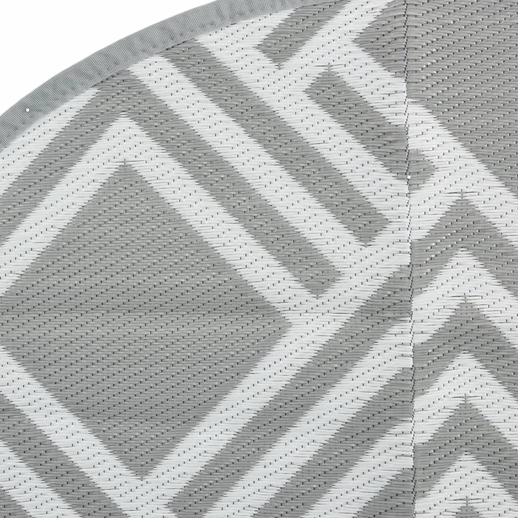 Outdoor-Teppich Arakil Grau Ø120 Cm Pp Streifen Grau