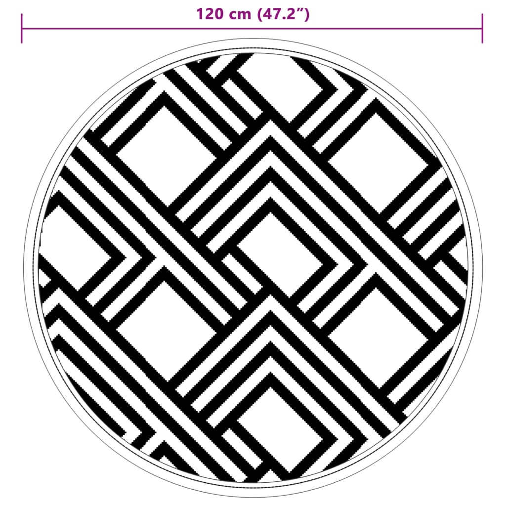 Outdoor-Teppich Arakil Grau Ø120 Cm Pp Streifen Grau
