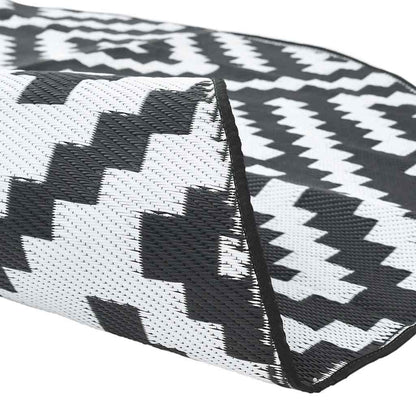 Outdoor-Teppich Arakil Weiß Und Schwarz Ø200 Cm Pp Quadratisches Design