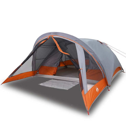 Campingzelt 4 Personen Wasserdicht Grau Und Orange