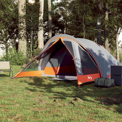 Campingzelt 4 Personen Wasserdicht Grau Und Orange