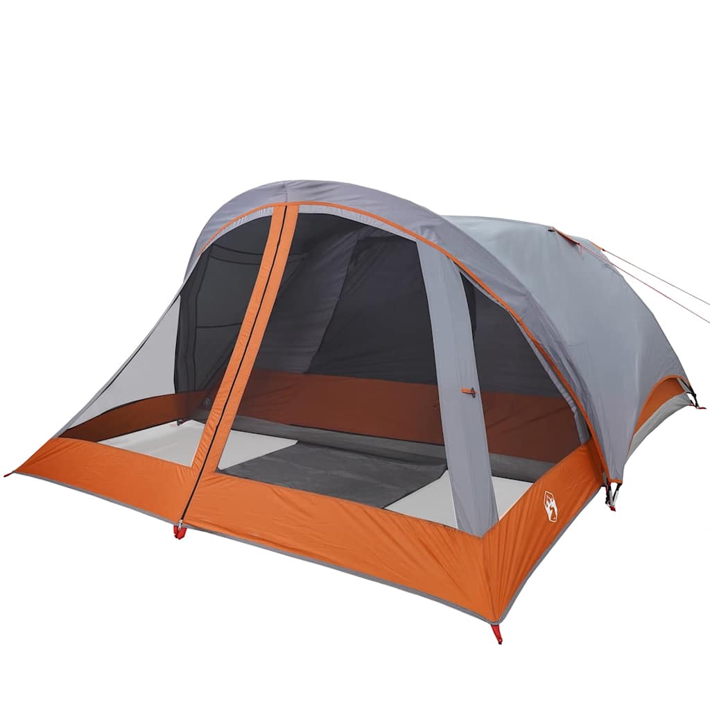 Campingzelt 4 Personen Wasserdicht Grau Und Orange
