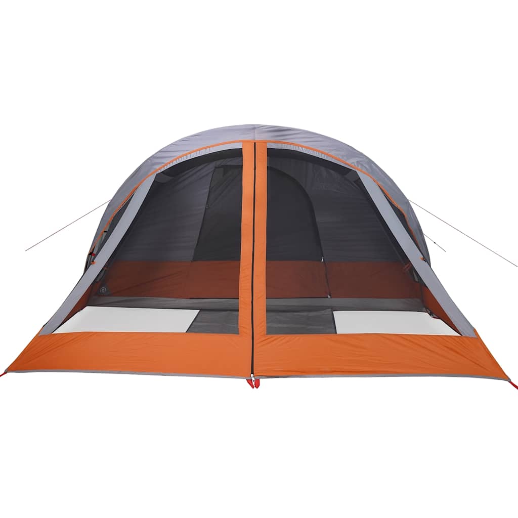 Campingzelt 4 Personen Wasserdicht Grau Und Orange