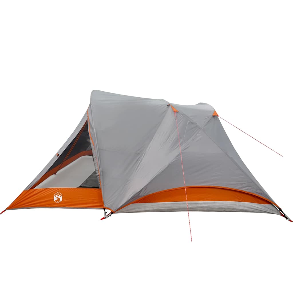 Campingzelt 4 Personen Wasserdicht Grau Und Orange