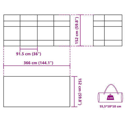 Camping-Windschutz 366X152X152 Cm Wasserdicht