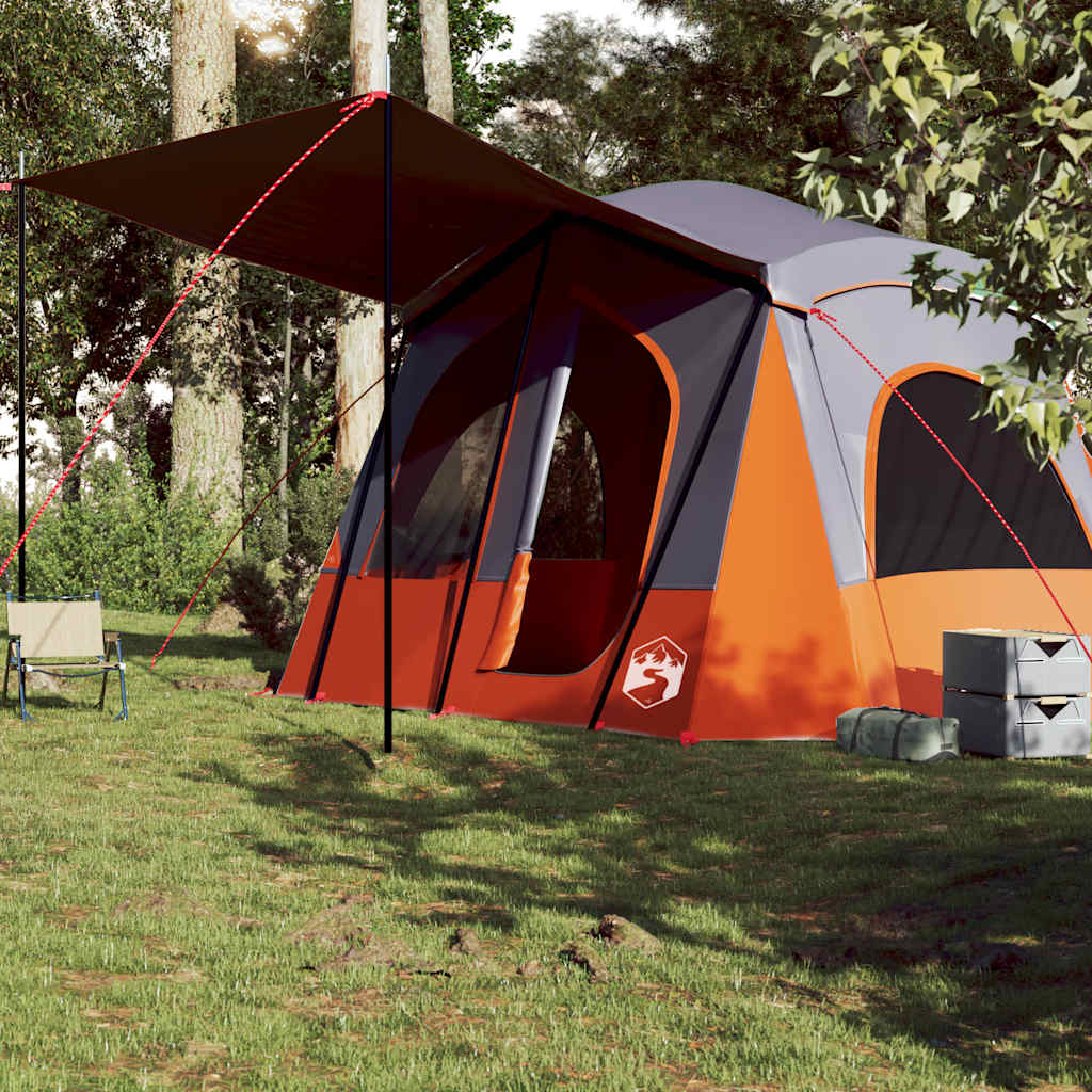 Campingzelt 5 Personen Wasserdicht Grau Und Orange