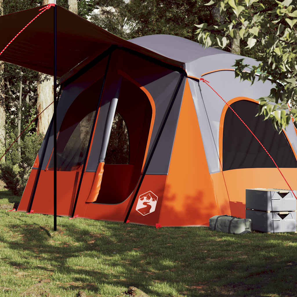 Campingzelt 5 Personen Wasserdicht Grau Und Orange
