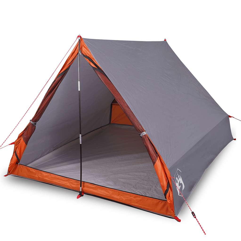 Campingzelt A-Form 2 Personen Grau Wasserdicht Grau Und Orange