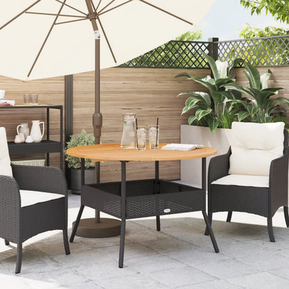 Gartentisch Mit Holzplatte Ø110X71 Cm Poly Rattan
