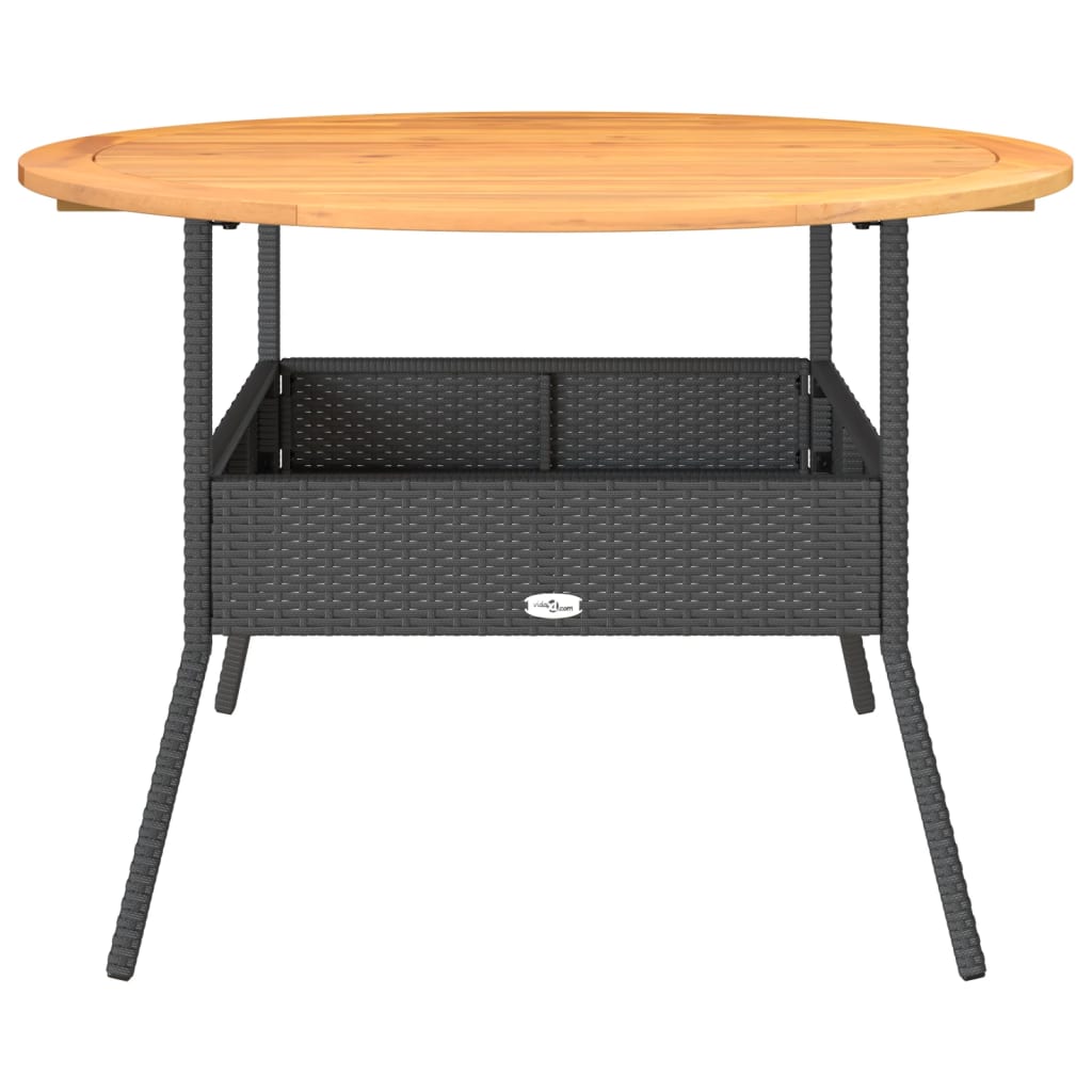 Gartentisch Mit Holzplatte Ø110X71 Cm Poly Rattan