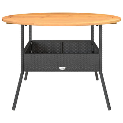 Gartentisch Mit Holzplatte Ø110X71 Cm Poly Rattan