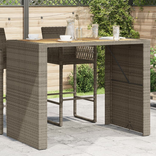 Garten-Bartisch Mit Holzplatte Polyrattan