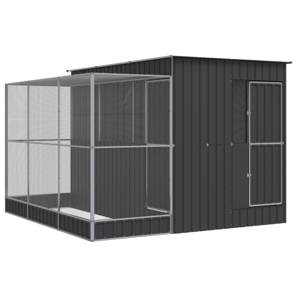 Voliere Mit Erweiterung Silber Stahl