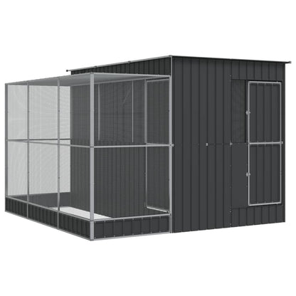 Voliere Mit Erweiterung Silber Stahl