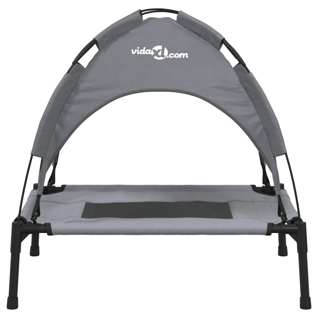 Hundeliege Mit Dach Anthrazit Oxford-Gewebe Und Stahl