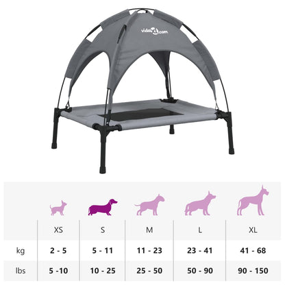 Hundeliege Mit Dach Anthrazit Oxford-Gewebe Und Stahl