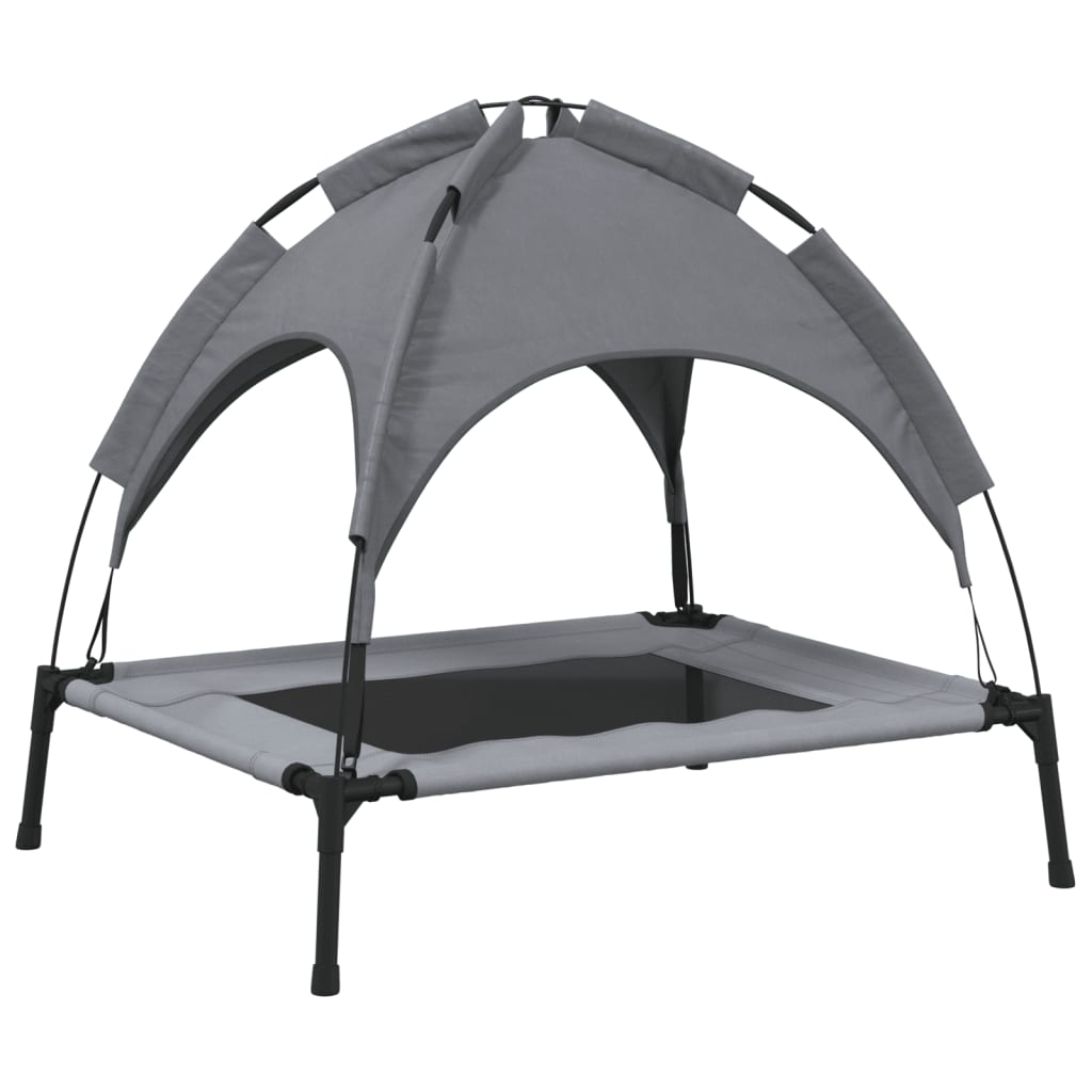 Hundeliege Mit Dach Anthrazit Oxford-Gewebe Und Stahl