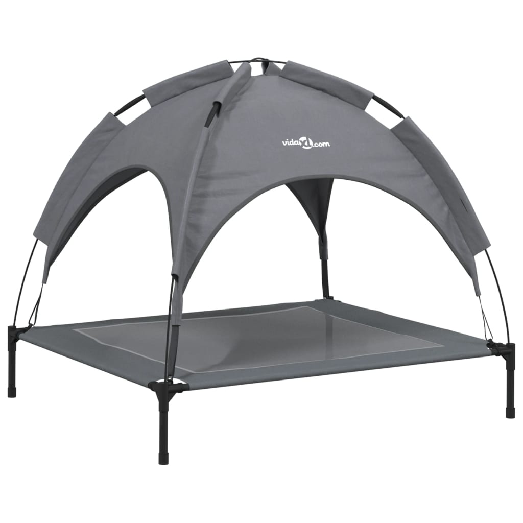 Hundeliege Mit Dach Anthrazit Oxford-Gewebe Und Stahl