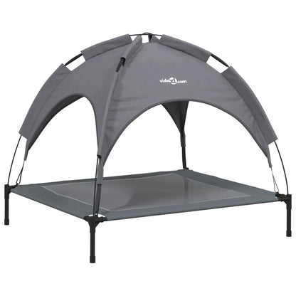 Hundeliege Mit Dach Anthrazit Oxford-Gewebe Und Stahl