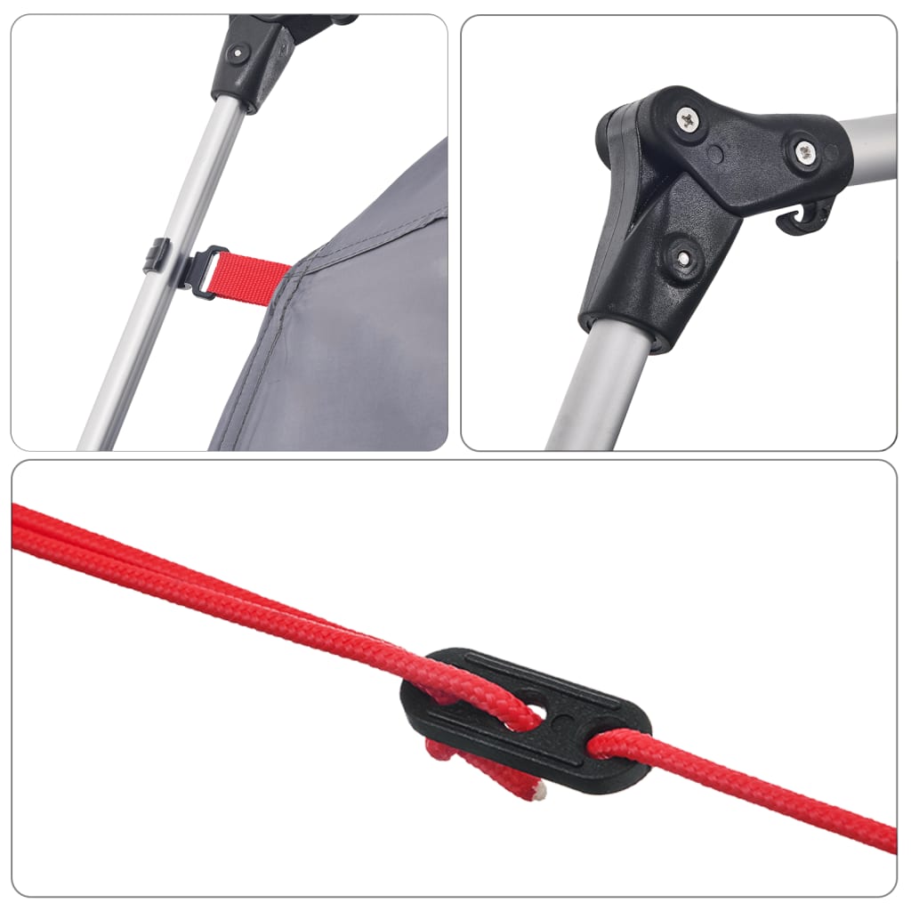 Familienzelt Mit Vorzelt 9 Personen Grau Orange Quick Release Grau Und Orange